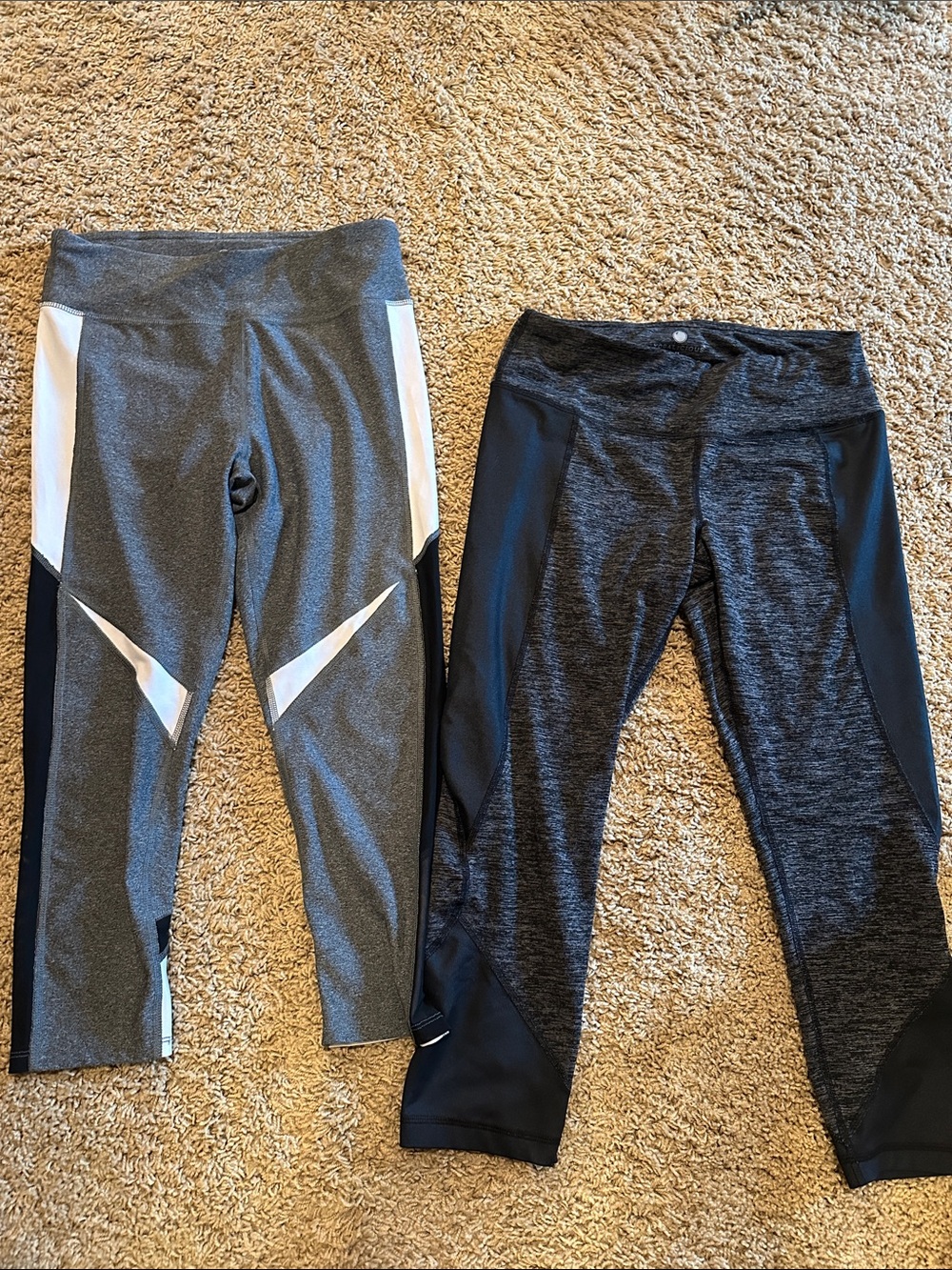 Adrienne Vittadini Gray and White Active Capris - Two-Pack